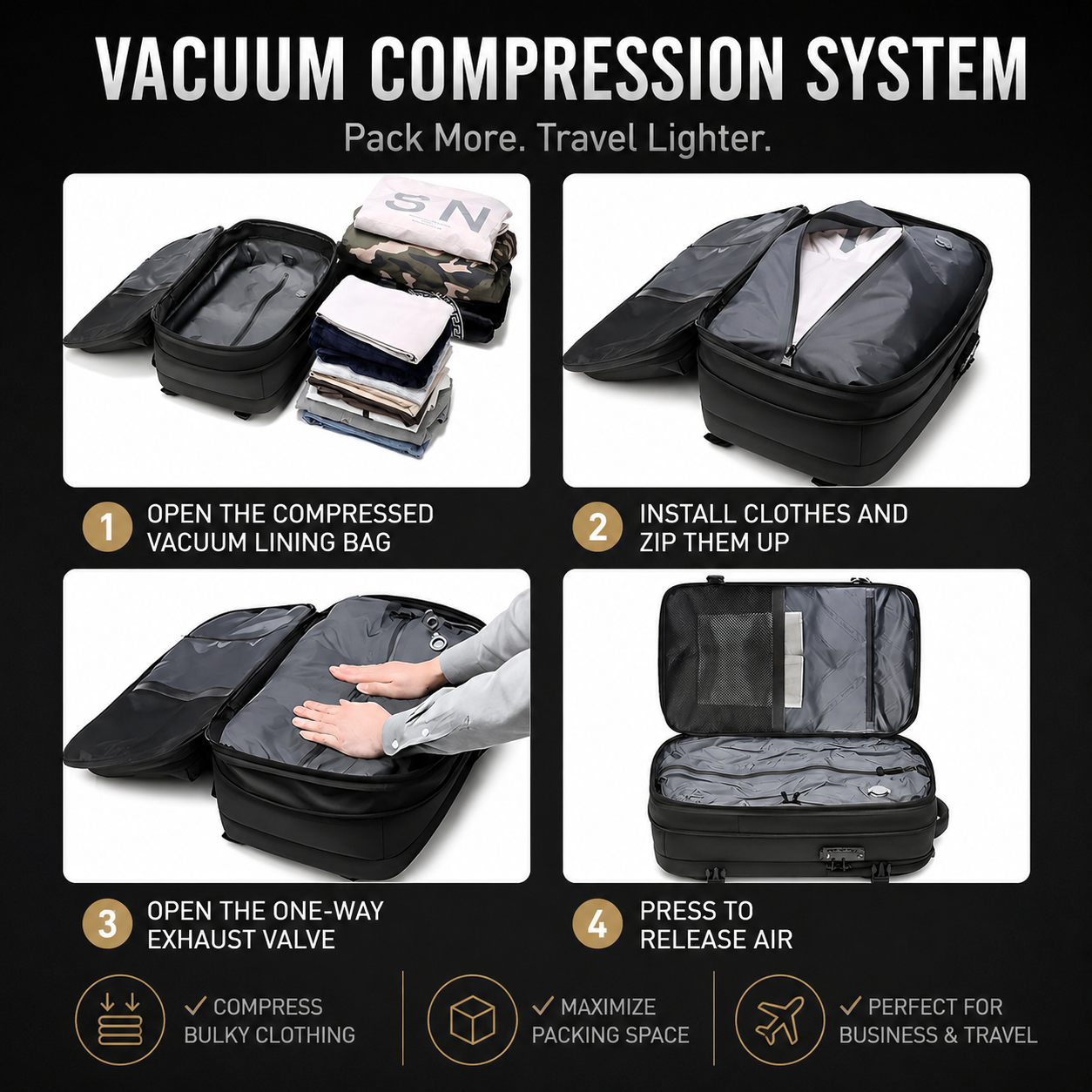 Vacuum Travel Backpack
